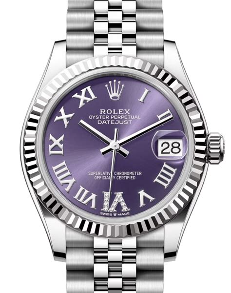 rolex aubergine dial|Rolex datejust 31 white gold.